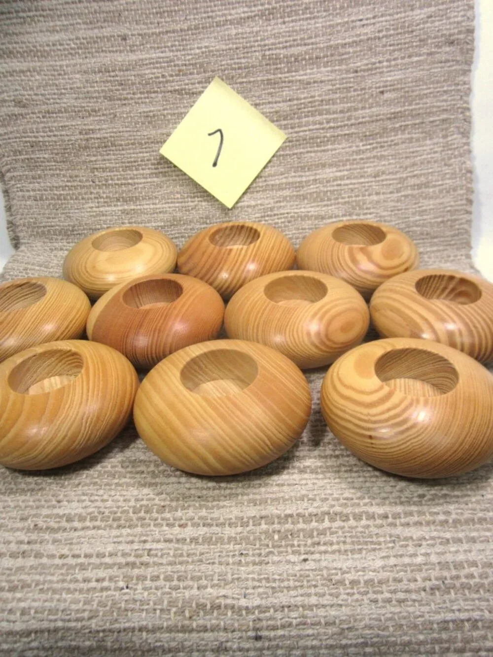 NEW Turned Wood Tea Light Candle Holder Contemporary Rustic Cabin Round